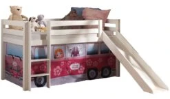 Lit Toboggan 90x200 Cm Avec Tente Bus Princesse Pin Massif Blanc Pino