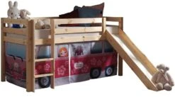 Lit Toboggan 90x200 Cm Avec Tente Bus Princesse Pin Massif Clair Pino