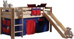 Lit Toboggan 90x200 Cm Avec Tente Domino Pin Massif Clair Pino