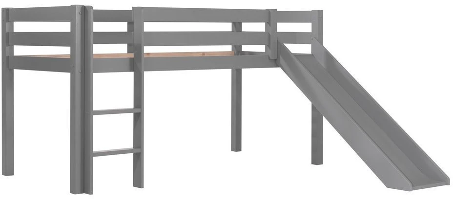 Lit Toboggan 90x200 Cm Avec Tente Et Tunnel Contra Pin Massif Gris Pino – Image 2