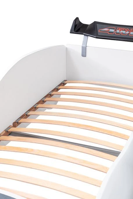 Lit Voiture De Course Avec Bruitages Et Leds Mustang Blanc – Image 5