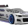 Lit Voiture De Course Champion Racing Blanche Avec Led Et Bruitage 90x190 Cm
