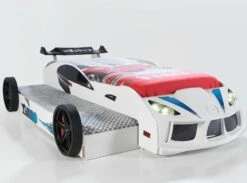 Lit Voiture De Course Double Couchage 90x190 Cm Racing Blanc