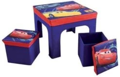 Disney Cars Table Carrée Et 2 Tabourets De Rangement Cars Disney