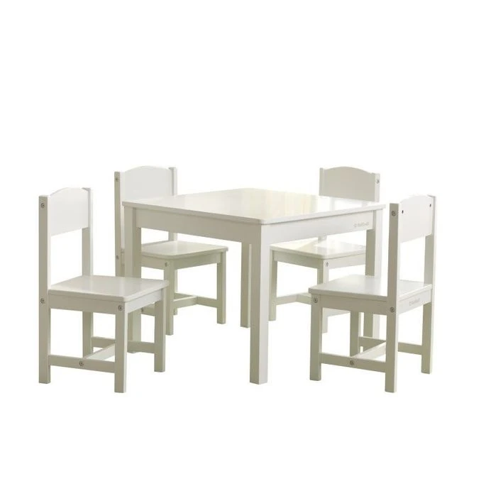 Table Et 4 Chaises Blanc Farmhouse Kidkraft 21455 – Image 2