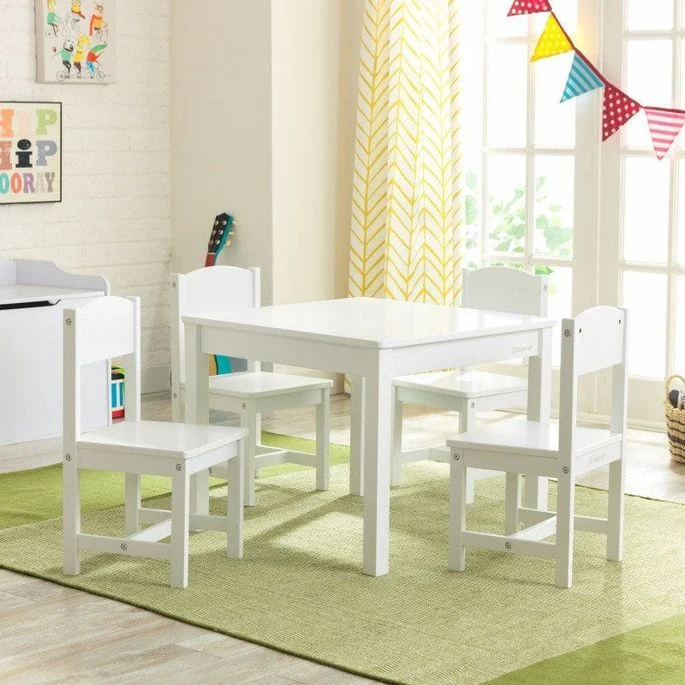 Table Et 4 Chaises Blanc Farmhouse Kidkraft 21455 – Image 5