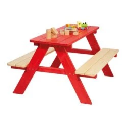 Table Nicki 4 Places Rouge Massif Pinolino