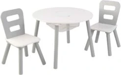 Table Ronde Et 2 Chaises Blanc Et Gris Kidkraft 26166